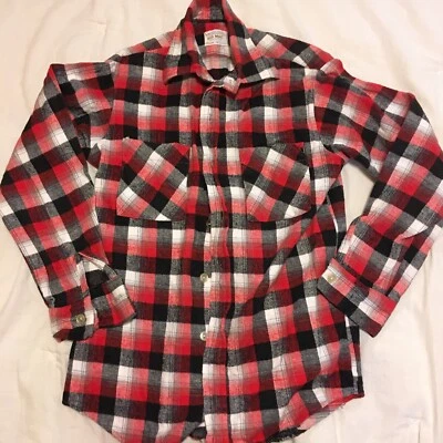 Camisa de franela Big Mac vintage - para hombre mediana (talla 15) - JC Penney - negra roja Foto 1 de 4
