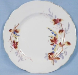 4 Dessert Plates Blue & Pink Flowers Hand Painted Porcelain AA RLSBAU BBD Vintag - Picture 1 of 6