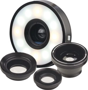 Lentilles pour appareil mobile super grand-angle, macro et fish-eye + Anneau LE - Photo 1/2