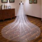 Bling  Veils Sparkly Glittering White  Cathedral Sequins Wedding Veil With Comb 