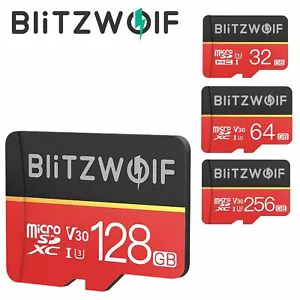 BlitzWolf Class 10 V30 1080p FHD 32GB 64GB 128GB 256GB Micro SD TF Memory Card - Picture 1 of 17