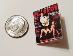 Miniatura casa delle bambole rivista libro scala 1" 1/12 Playboy Bunny Bruno Mars Rock - Foto 1 di 1