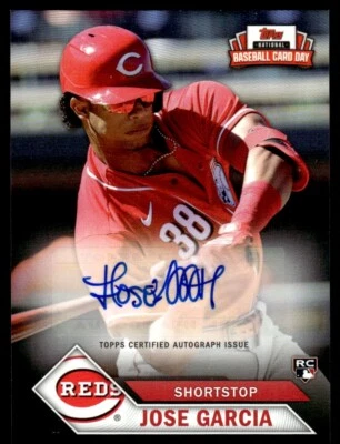 2021 Topps National Baseball Card Day Autographs Jose Garcia Auto 442/600 - Image 1 of 2