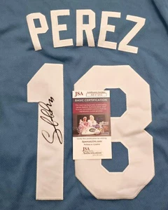 Salvador Perez Signed Baby Blue KC ROYALS Jersey Size L In Person. JSA CERTIFIED - Picture 1 of 4