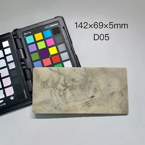 D05 Figure painting on white marble. Qing Dynasty. 清代汉白玉砚屏人物画14. 2×6. 9×0.5cm - Picture 1 of 8