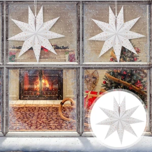3Pcs Christmas Star Lampshade Paper Star Lantern 9 Pointed Paper Star Hanging... - Picture 1 of 1