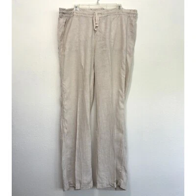 Pantalones de lino Caslon para mujer XL playa pierna recta informales minimalistas Lagenlook Foto 1 de 4