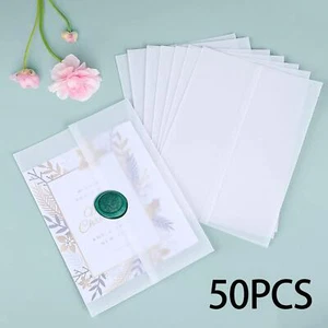 50 Stück Pergamentumschläge, Pergamentpapier, bedruckbare, gefaltete - Bild 1 von 9