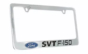 FORD SVT F150 wordmark chrome plated metal license plate frame holder - Foto 1 di 5