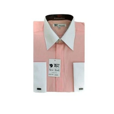 New Men's Stylish French Cuff Dress Shirt Two-Tone 10 + Colors M to 4X New 03F2 - Image 1 of 4