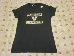 NEW VANDERBILT UNIVERSITY TENNIS T SHIRT BlACK Womens Small - Picture 1 of 9