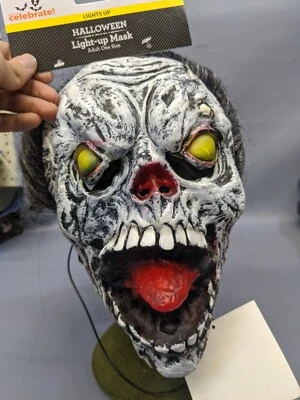 NWT Light Up Zombie Skull Unisex Mask. One Size Fits All. - Image 1 of 4