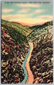 Vtg Colorado CO Big Thompson Canyon Near Estes Park 1930s Linen View Postcard - Picture 1 of 2