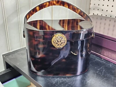 1950's-1960's Willardy Faux Tortoise Shell Lucite Purse Handbag For Repairs - Image 1 of 4