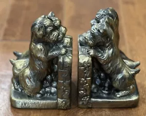 Vintage Gussmetall Bronze Doggie Buchstützen - Bild 1 von 8