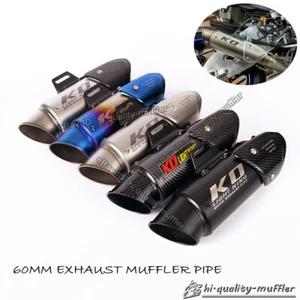Tubo silenciador de escape universal 60 mm para motocicleta bicicleta de calle ATV con DB Killer - Imagen 1 de 10