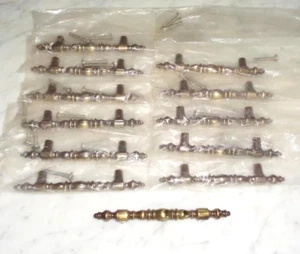 Brass Cabinet Door Drawer Pull Handles, Set of 12 Vintage Mid Century NOS MIP - Picture 1 of 5