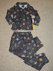 Boys NBA Small 4 Gray Logo Long Sleeve Pant Sports NBA Basketball Pajamas Set - Picture 1 of 4