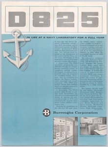 Burroughs D825 USN Navy Data Processing Computer System Vintage Print Ad 1963 - Picture 1 of 5