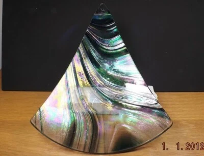 CENICERO DE VIDRIO ARTÍSTICO DEL TRIÁNGULO DE CANADÁ 5 3/4 X6 1/2 PULGADAS COMO EN LA FOTO[36] Foto 1 de 2