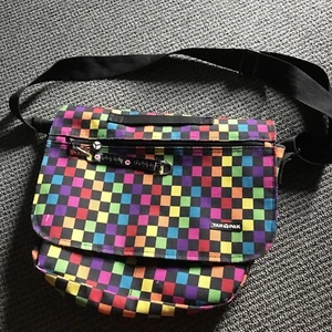 Yak Pak Crossbody Messenger Bag Multi-Color Checkerboard Bag - Picture 1 of 8