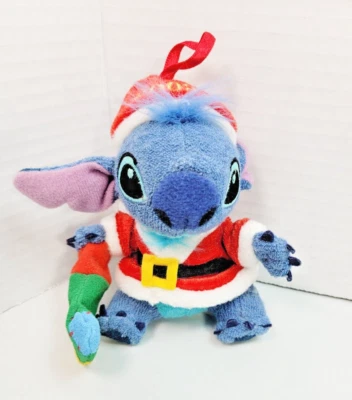 Disney Store 4.5" Stitch as Santa Stuffed Plush Hanging Christmas  Ornament 2002 - Image 1 of 4