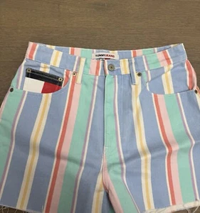 Rainbow Pastel Stripe Tommy Jeans Shorts W29 - Picture 1 of 3