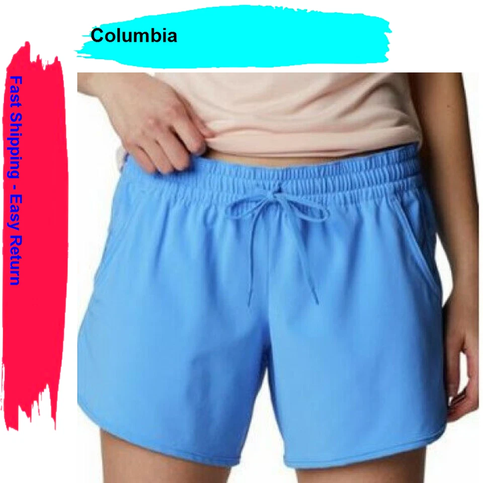 Columbia Women's Bogata Bay Omni-Shade Stretch Ins. 3" Short Harbor Blue 3X