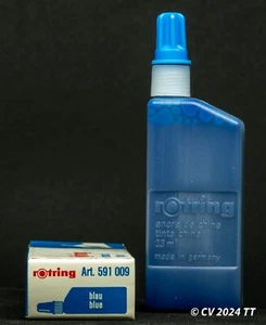 Rotring 591 009 - Zeichentusche/drawing ink, blau/blue, 23 ml / 3/4 fl.oz., NOS - Picture 1 of 2