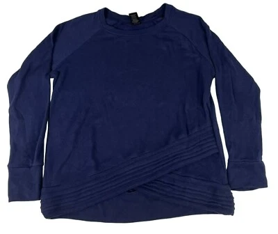 Camiseta de yoga Active Life mezcla modal para mujer L azul dobladillo cruzado manga larga Foto 1 de 4