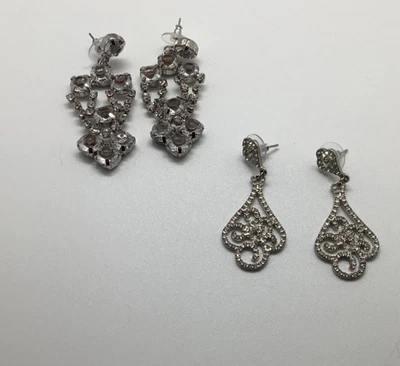 2 pares de pendientes colgantes de araña de cristal transparente para boda para mujer Foto 1 de 4