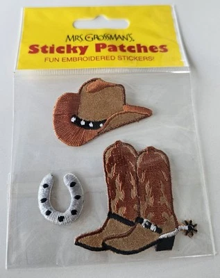 Pegatinas de señora Grossman parches pegajosos sombrero de vaquero bordado y botas nuevas  Foto 1 de 3