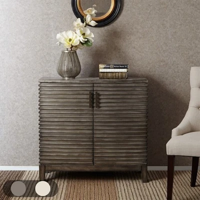Ridge Accent Chest,features two doors,Solid wood, Wood Finish: Grey - Image 1 of 4