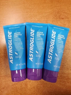 Paquete de 3: Lubricante Personal Base Agua Gel Ultra Suave Astroglide 3oz ea Exp 2/28 W4B Foto 1 de 2