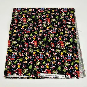 Weihnachten Stoff Stück Weihnachtsmann 25" x 28" Stoff Traditionen Baumwolle Baum Sterne - Bild 1 von 3