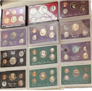 Juego de prueba de Estados Unidos 1980-1989 tirada de monedas de 10x5 impecables como nuevas por debajo del 40% de descuento en el costo de emisión - Imagen 1 de 12