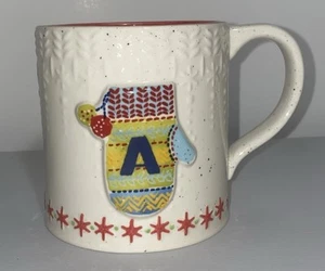 Anthropologie Monogramm Buchstabe A gebündelt Fäustling Winter Kaffee Tee Becher Tasse - Bild 1 von 6
