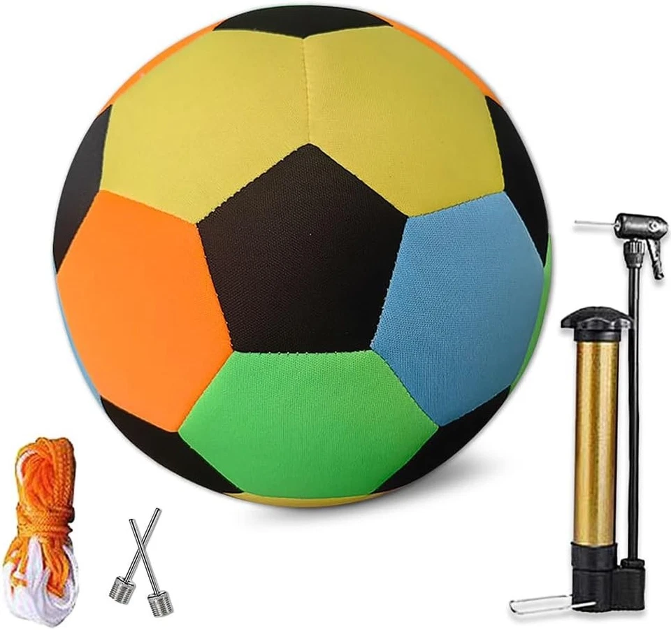 YANGUN Fußball Indoor, Fussball Grösse 4 mit Einer Luftpumpe, Softball Kinder Stoff