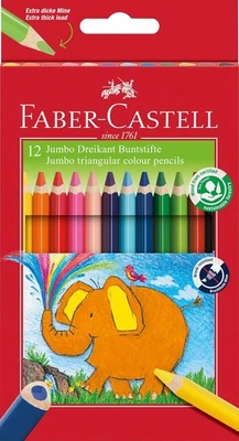 Faber-Castell 116501 Triangular Jumbo Coloured Pencil (Pack of 12) - Image 1 of 4
