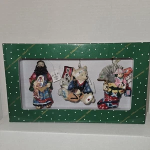 Dillard's Trimmings Set of 3 Christmas Ornaments Japanese Theme Figurines NWT - Picture 1 of 6