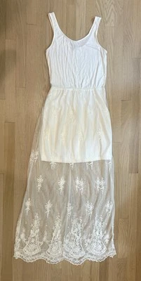 Lace Overlay Maxi Dress Women’s Size Medium Slip Romantic Layered Fairy Cottage - Image 1 of 4