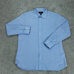 Banana Republic Shirt Mens Large Blue Tailored Slim Cotton Cashmere Dress Shirt - Picture 1 of 11