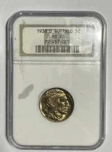 1937-D Buffalo 5¢ – MS65 - Picture 1 of 2