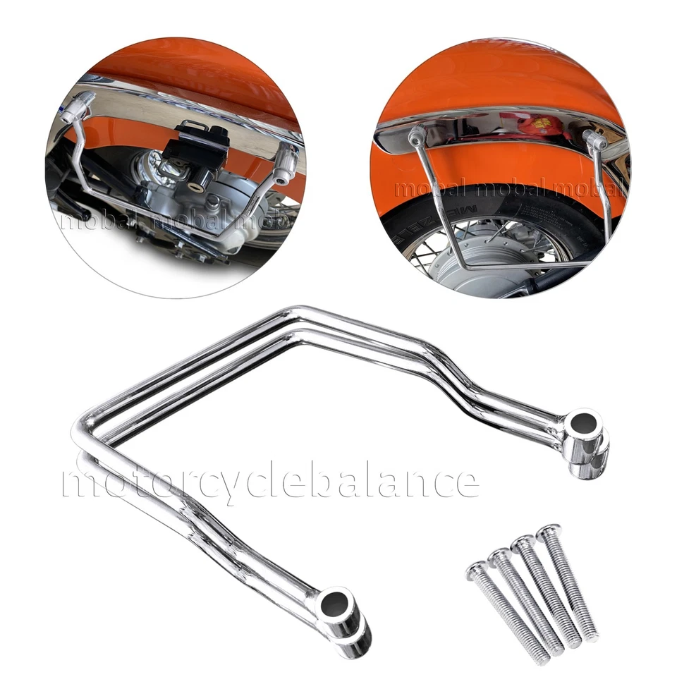 1998-up Yamaha V Star 650 Classic Saddlebag Support Brackets Bar Chrome Mount - Image 1 of 4