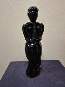 Vtg. Murano - Black Mermaid with Clear Tail Tips - 12" Tall - Bild 1 von 14