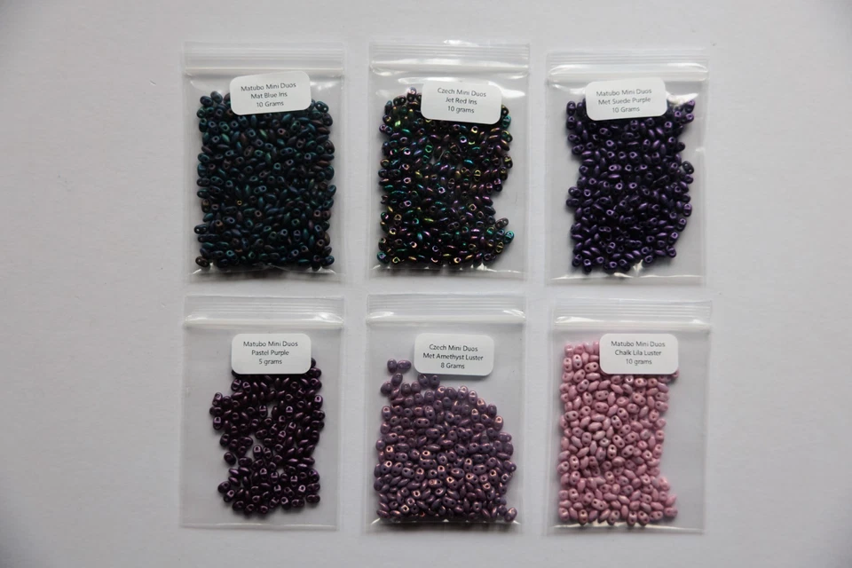 Czech and Matubo Mini Duos Various Pink/Purple - L24 - Image 1 of 1