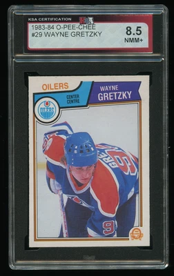 Wayne Gretzky 1983-84 O-Pee-Chee #29 OPC Edmonton Oilers Salón de la fama KSA 8,5 casi nuevo+ Foto 1 de 2