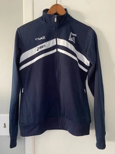 Asics Los Angeles LA Marathon Trainingsjacke blau durchgehender Reißverschluss Damen Small KTLA5 - Bild 1 von 6
