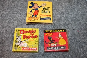 SET-3 8mm Filme Stiefelkater Schlossfilm Disney Mickey Donald Oswald Hase - Bild 1 von 9