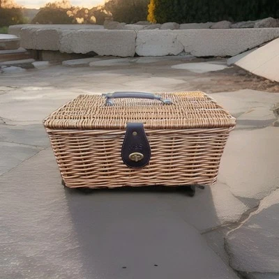 Marks & Spencer M&S Empty Wicker Basket Hamper Approx 40 x 30x 18 cm Used Once - Image 1 of 4